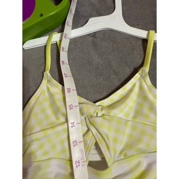 NWT Yellow Gingham One Piece Swimsuit Girl Toddler Size Small 6/7 Kid Cat & Jack - Picture 7 of 7